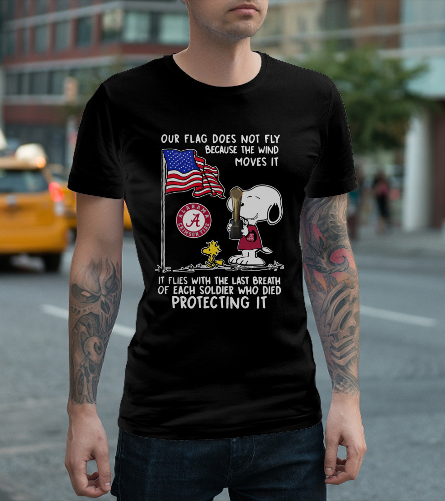 Alabama Crimson Tide Snoopy Woodstock Flag Tribute Soldier Sacrifice T-Shirt