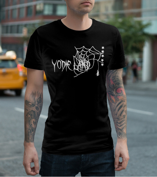 Yodie Land Spider Web Stars Black White T-Shirt