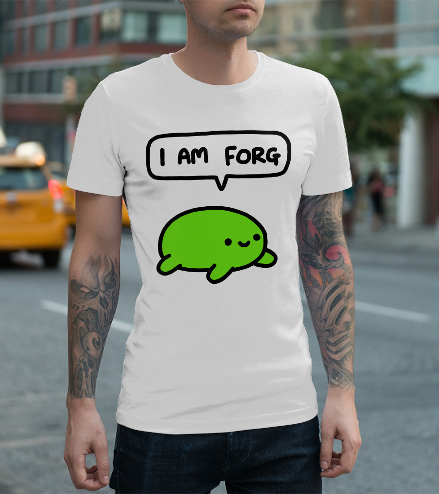 I Am Forg Green Cartoon Character Speech Bubble T-Shirt