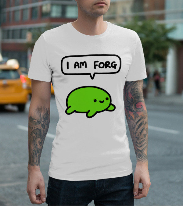 I Am Forg Green Cartoon Character Speech Bubble T-Shirt