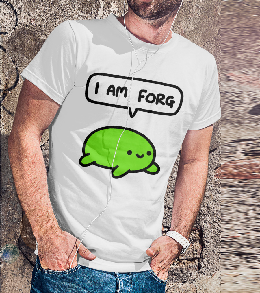 I Am Forg Green Cartoon Character Speech Bubble T-Shirt