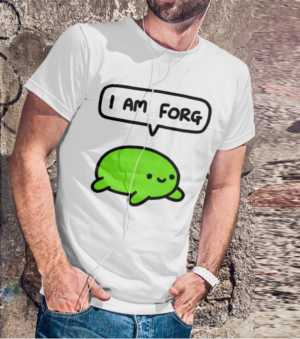 I Am Forg Green Cartoon Character Speech Bubble T-Shirt