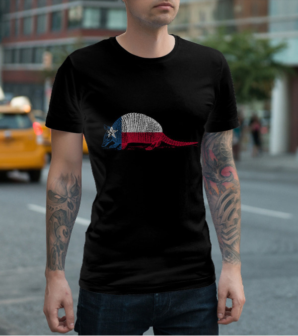 Armadillo Texas Flag Colors Texan Pride Armadillo T-Shirt