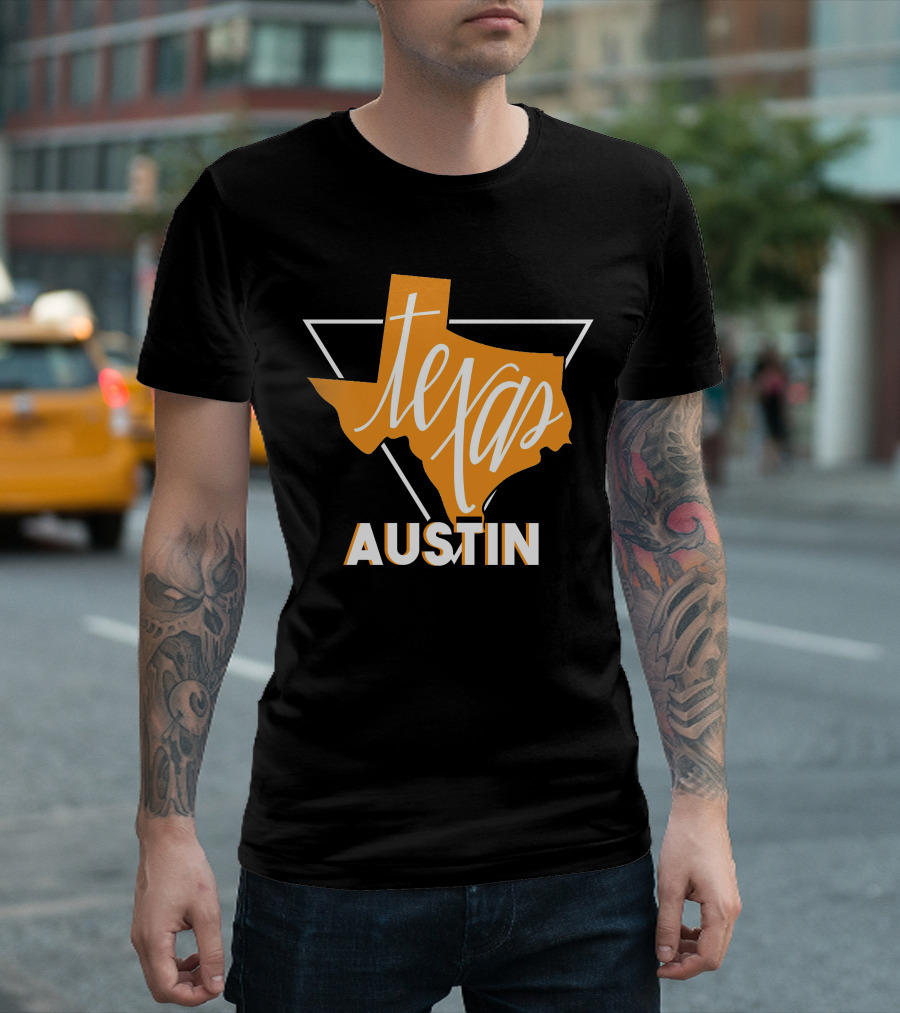 Texas Map Austin Vintage Triangle T-Shirt