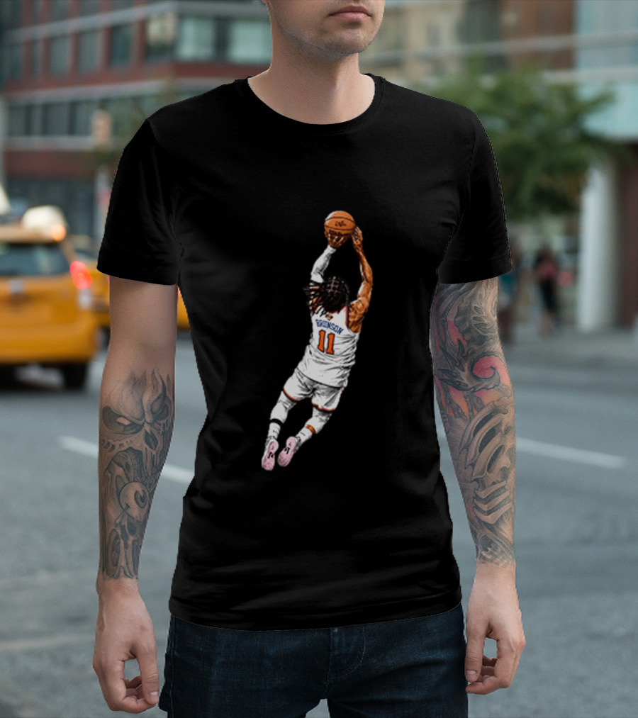 Jalen Brunson Dunking Action New York Knicks Basketball 11 Jersey T-Shirt