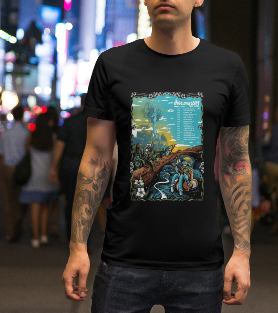 Moe.mentum Tour 2026 Dates With Surreal Nature Imagery And Character In Chill Scene T-Shirt