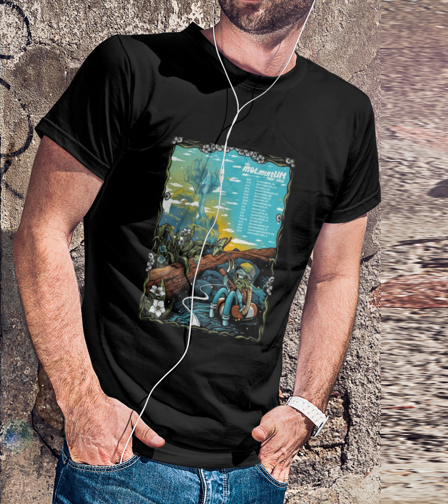 Moe.mentum Tour 2026 Dates With Surreal Nature Imagery And Character In Chill Scene T-Shirt