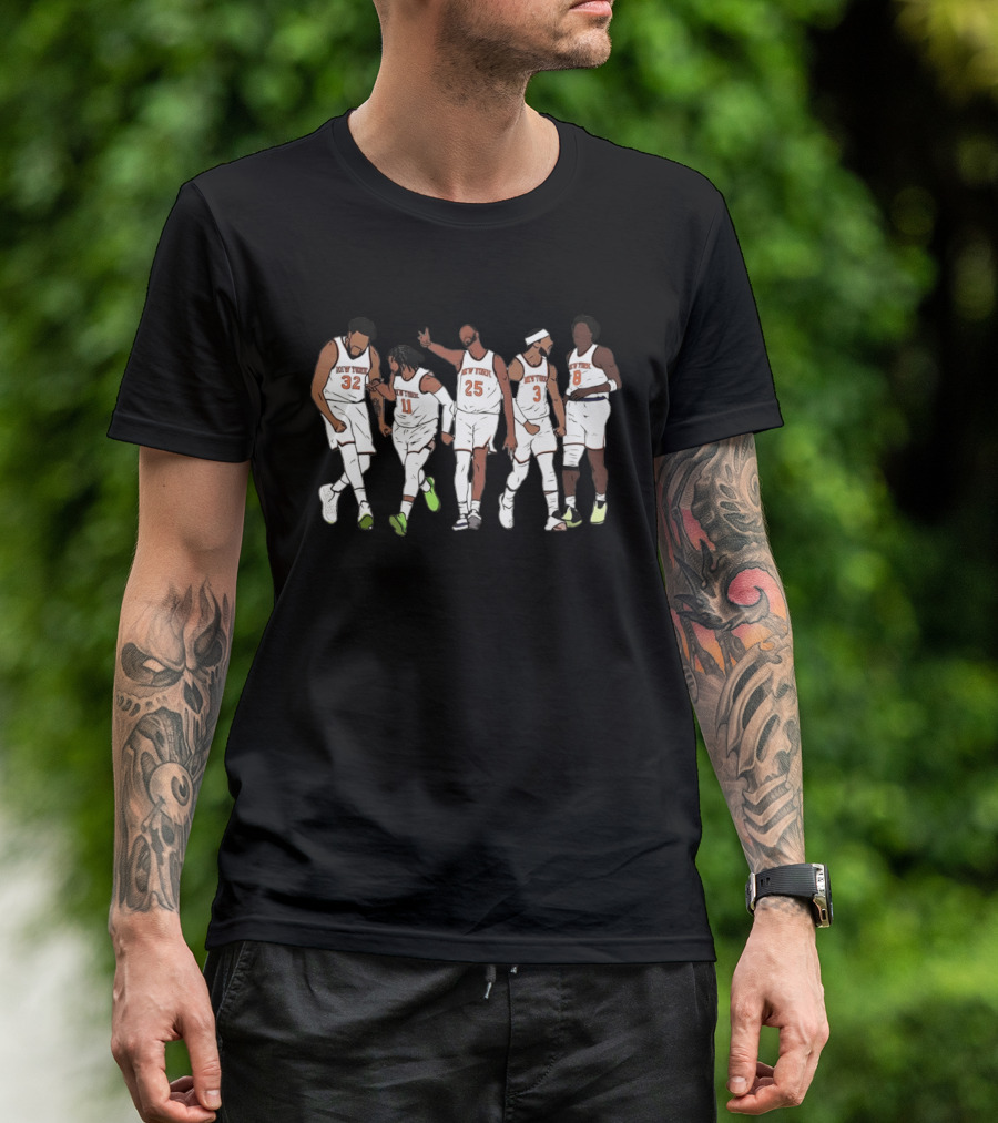 New York Basketball Starting Five Brunson Towns Bridges Hart Anunoby T-Shirt