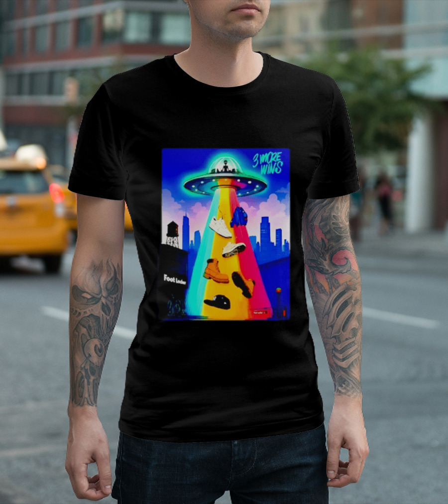 San Antonio Spurs Victor Wembanyama 3 More Wins UFO Abduction Foot Locker T-Shirt