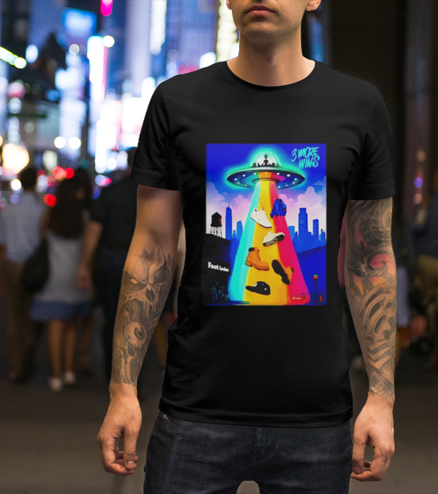 San Antonio Spurs Victor Wembanyama 3 More Wins UFO Abduction Foot Locker T-Shirt