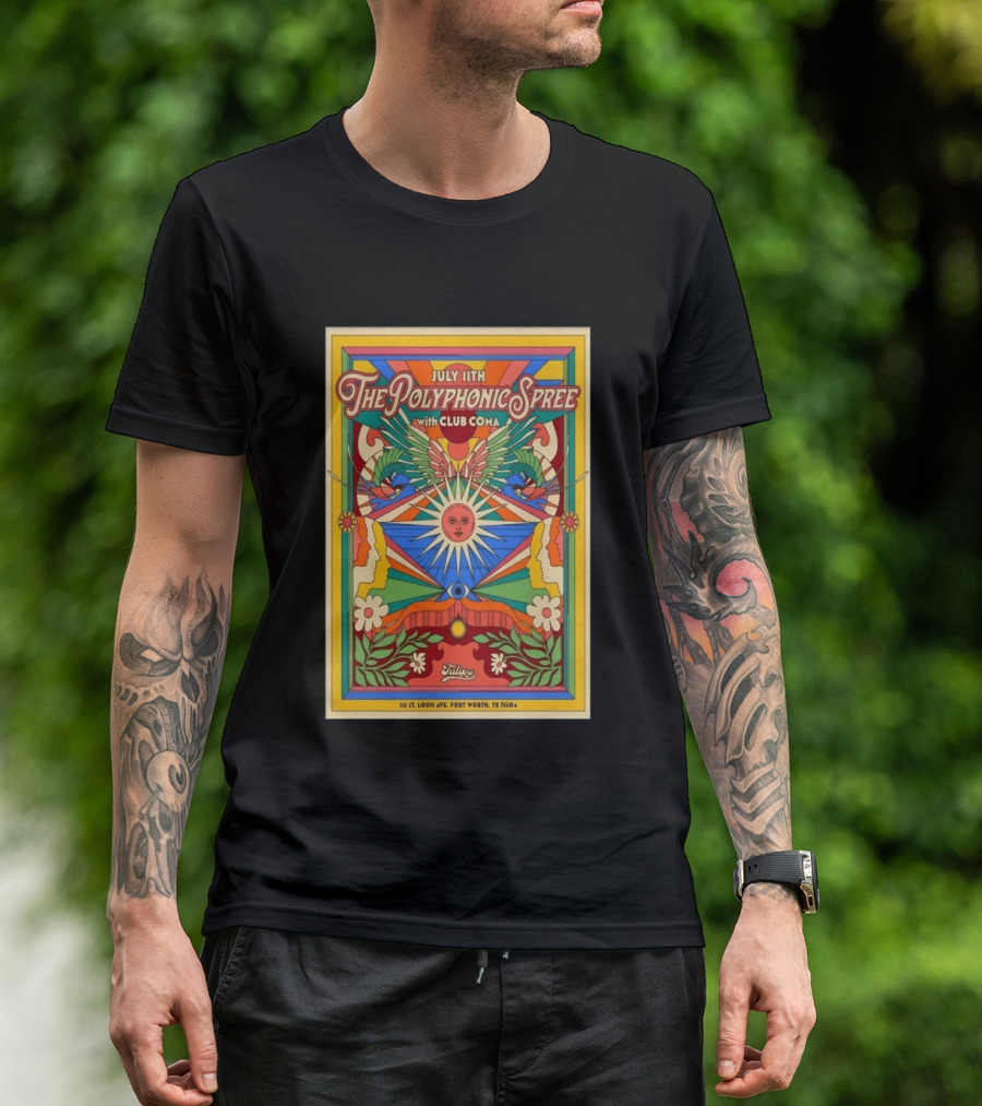 July 11 The Polyphonic Spree With Club Coma Fort Worth TX Tulips T-Shirt