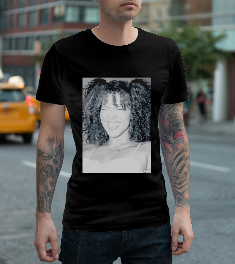 AEW Willow Nightingale Smile Black And White T-Shirt