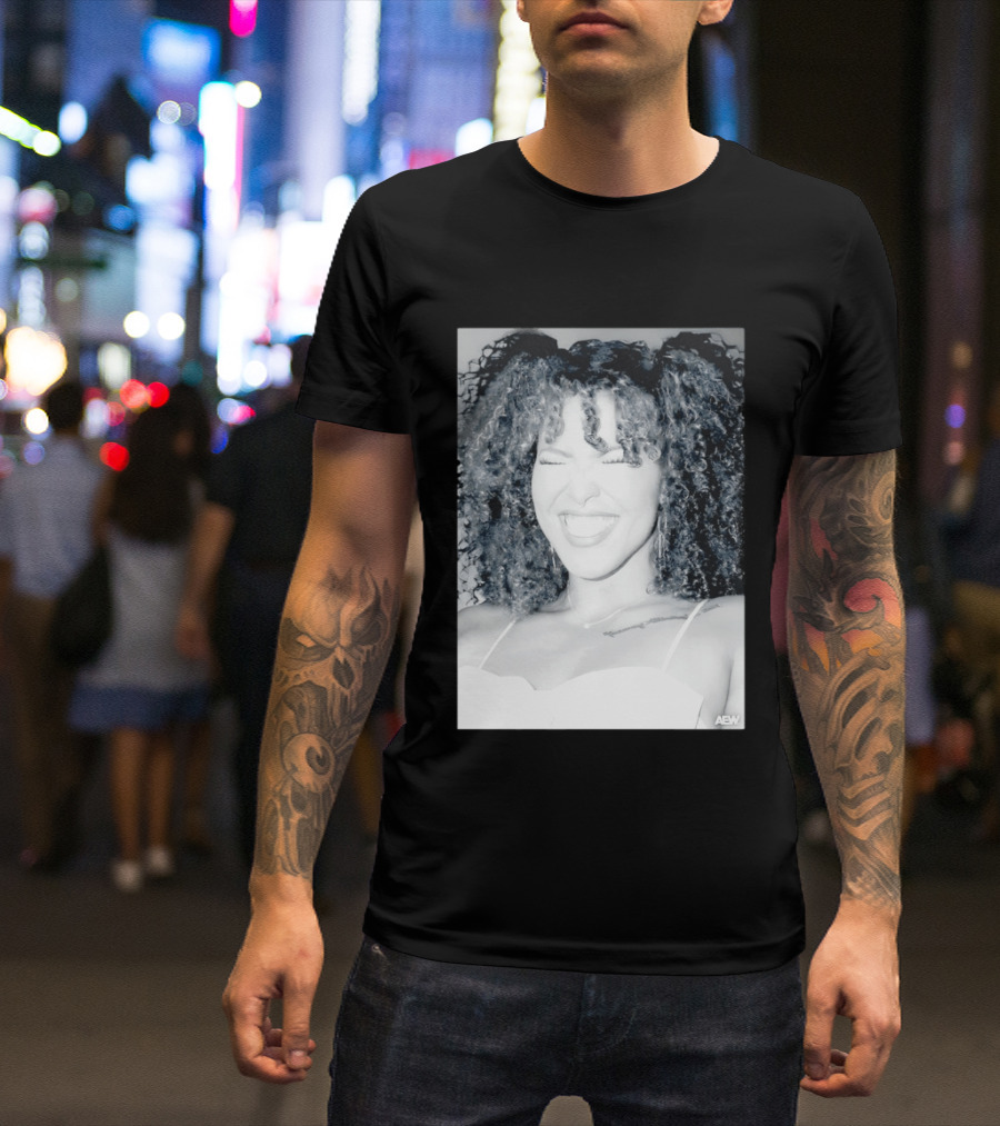 AEW Willow Nightingale Smile Black And White T-Shirt