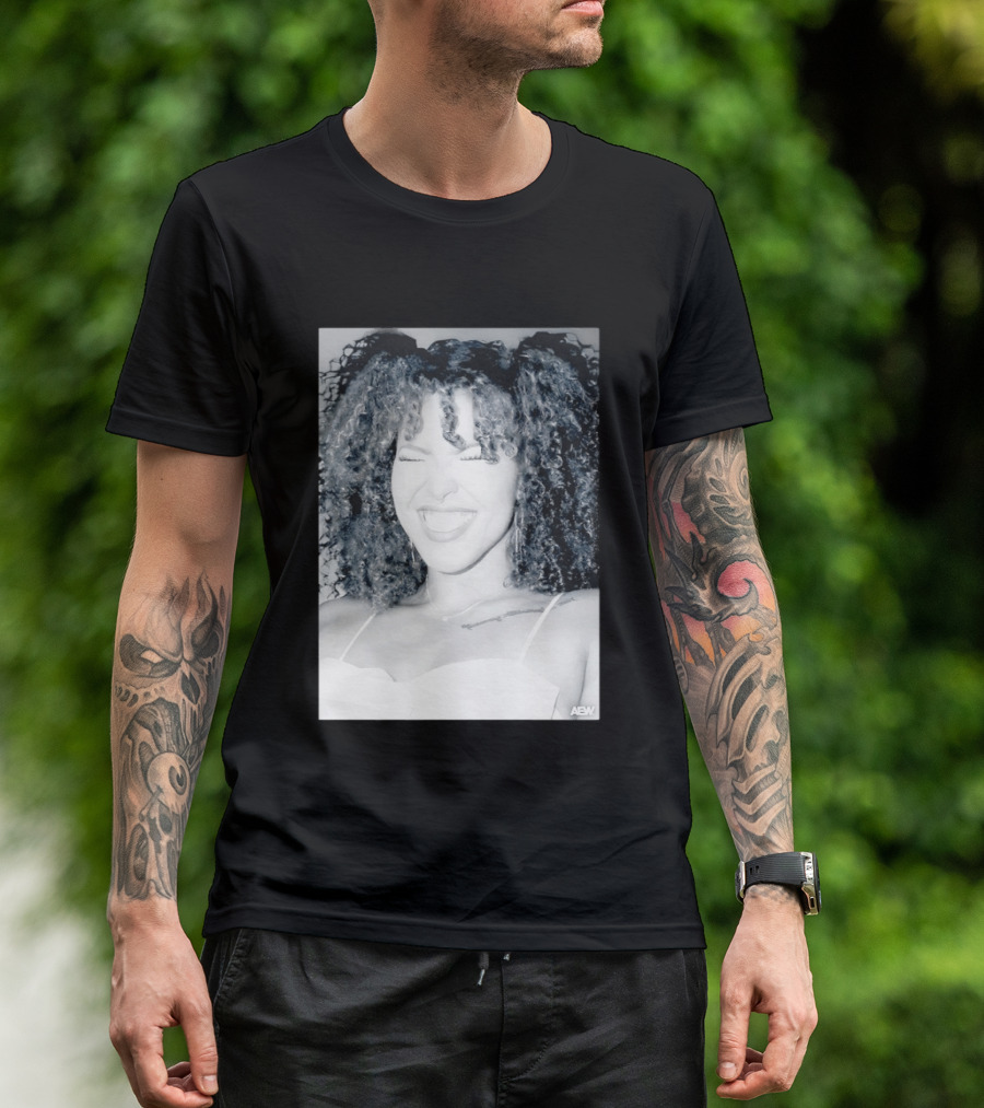 AEW Willow Nightingale Smile Black And White T-Shirt