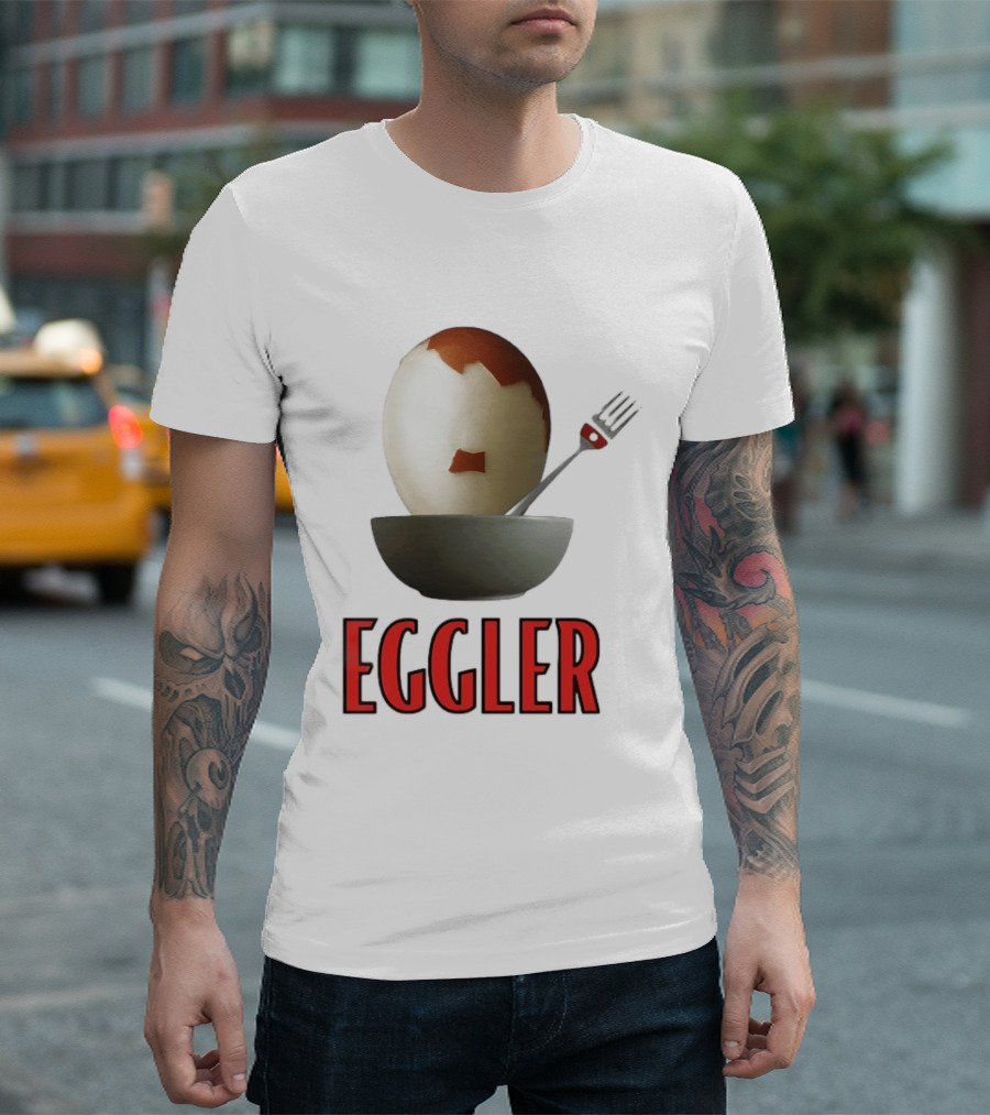 Eggler Chicken Egg Bowl Fork Comedy T-Shirt