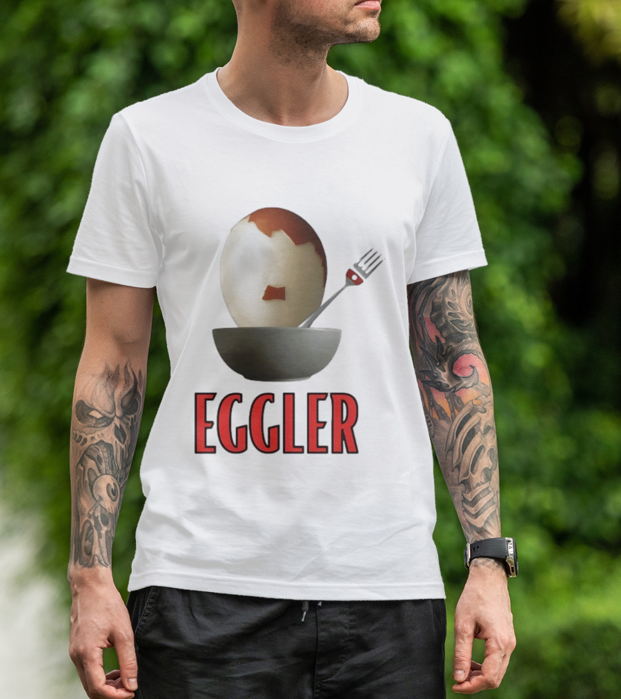 Eggler Chicken Egg Bowl Fork Comedy T-Shirt