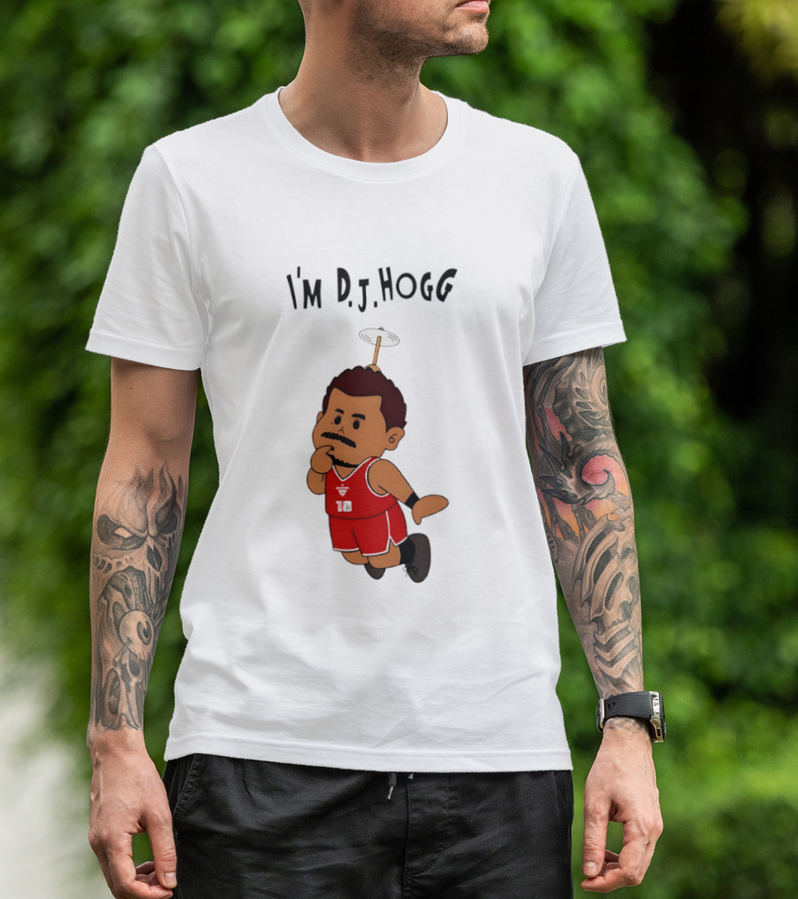 I'm DJ Hogg Basketball Player Red Uniform Cartoon T-Shirt