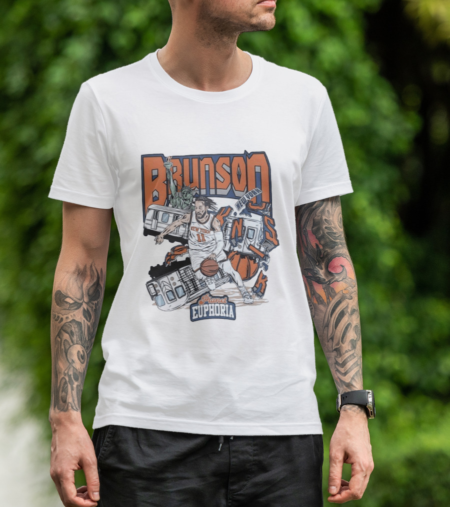 Brunson New York Knicks Planet Euphoria Comic Style NBA T-Shirt