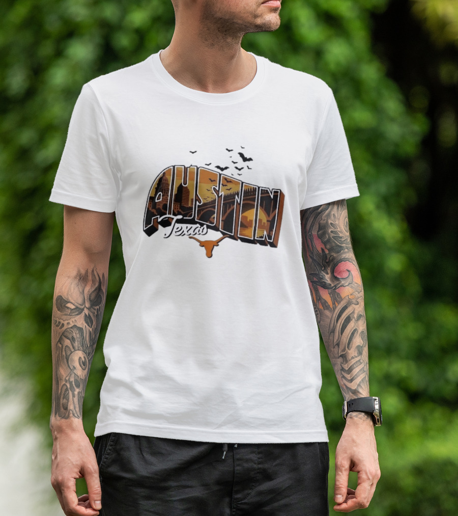 Austin Texas Longhorns Cityscape Greetings T-Shirt