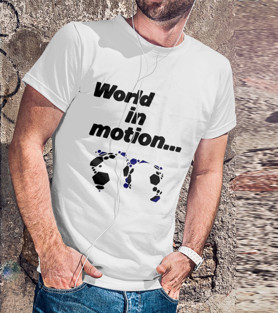 World In Motion Soccer Football Hexagon Shapes T-Shirt
