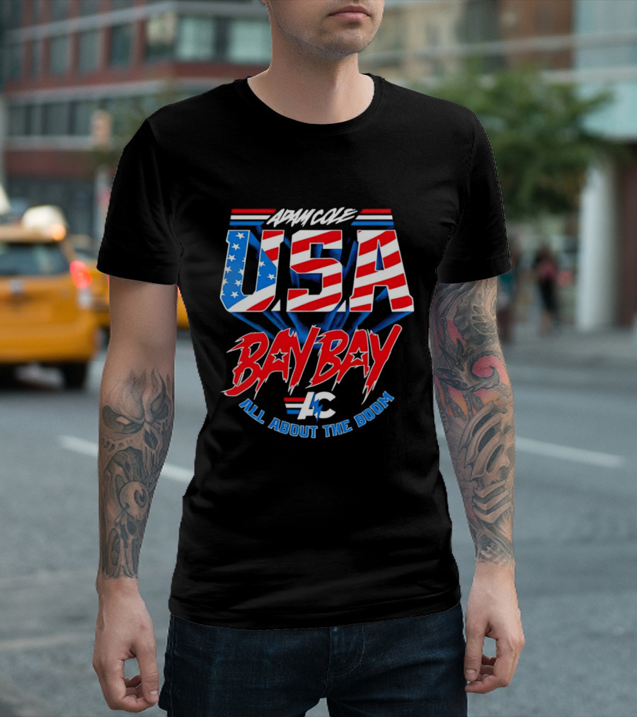 Advance USA Bay Bay All About The Boom Red White Blue Star T-Shirt