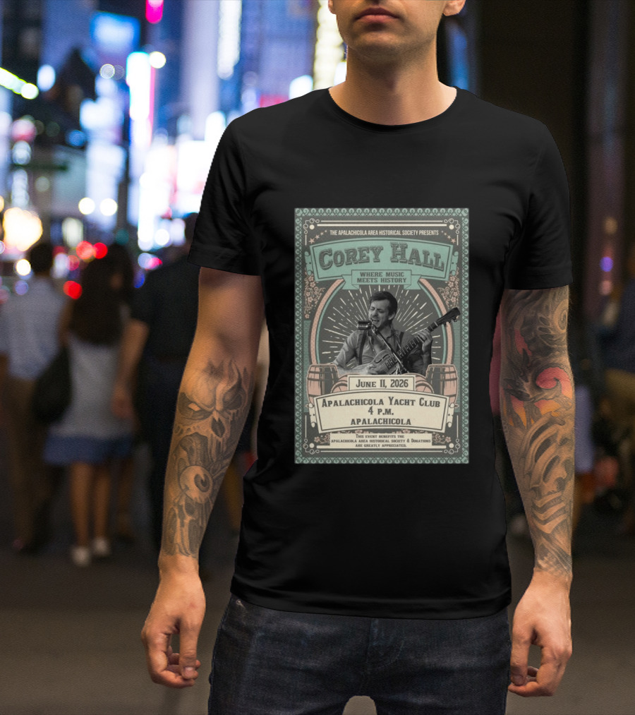 Corey Hall Apalachicola June 11 2026 T-Shirt