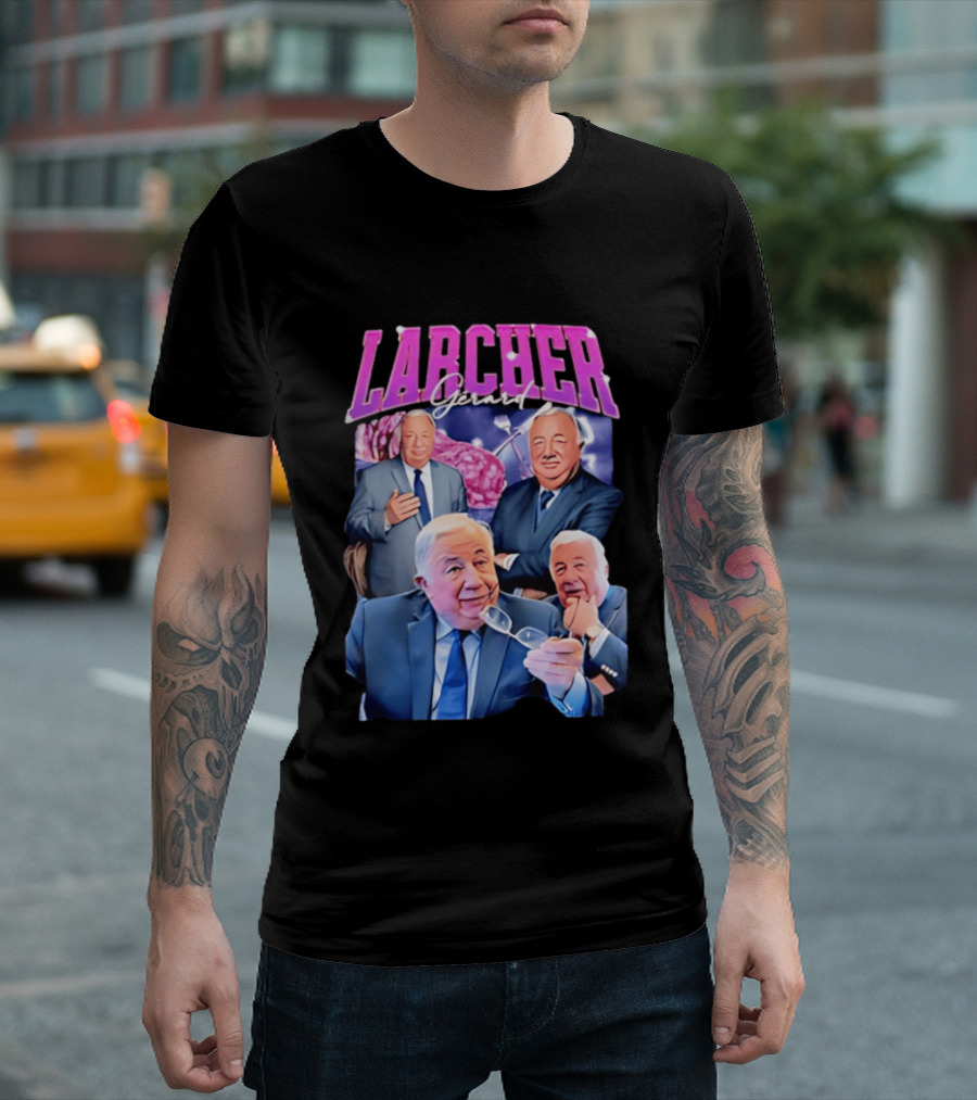 Larcher Gérard 90s Bootleg Style Retro Collage T-Shirt