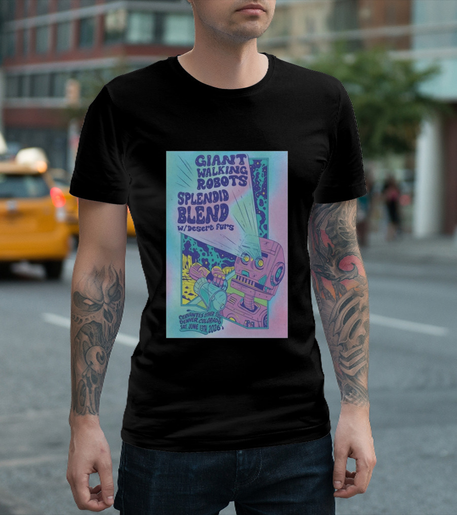 Giant Walking Robots Splendid Blend Desert Furs Cervantes Other Side Denver June 13 2026 T-Shirt