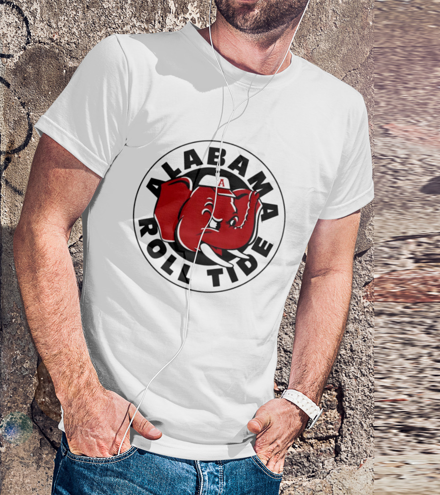 Alabama Crimson Tide Roll Tide Baseball Elephant T-Shirt