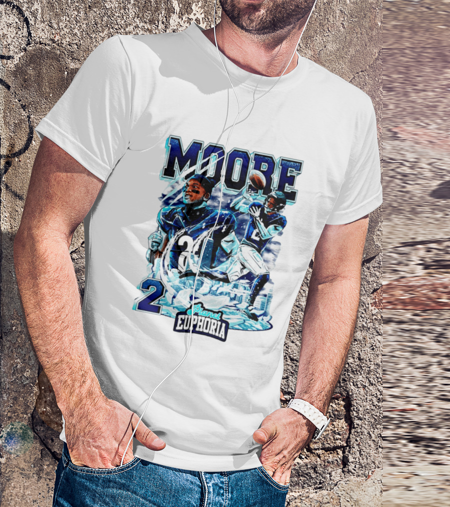 DJ Moore Chicago Bears Planet Euphoria Iceman Player Collage T-Shirt