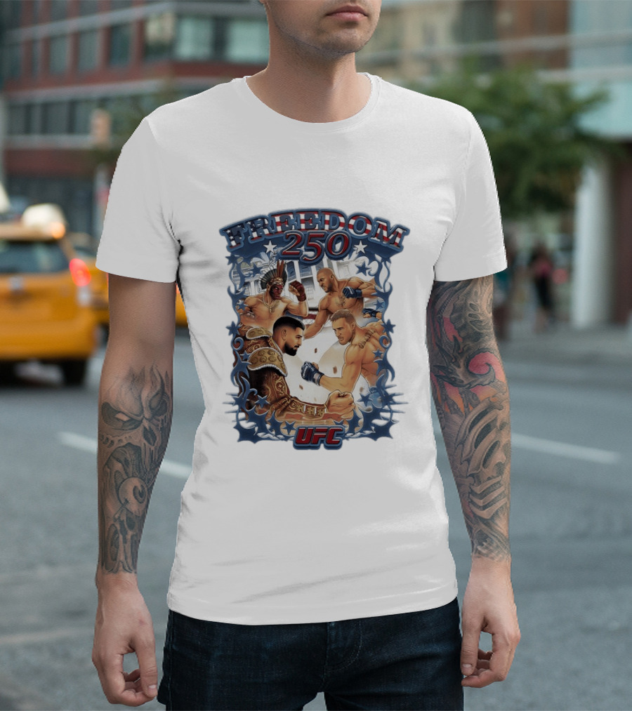 Freedom 250 UFC White House Showdown Ilia Topuria Vs Justin Gaethje Alex Pereira Vs Ciryl Gane T-Shirt