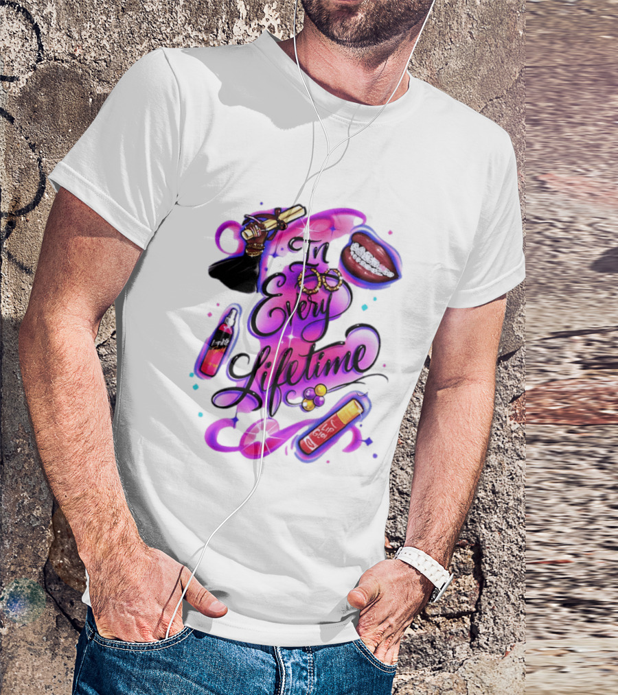 In Every Lifetime Lip Glow Gold Lip Graduation Black Girl Magic Aesthetic T-Shirt