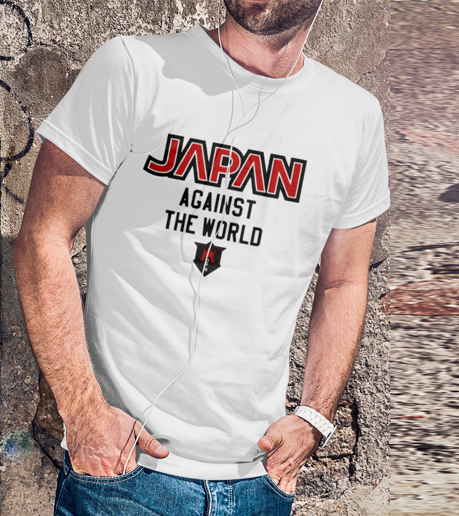 Japan Against The World Emblem With Red Crown Shield T-Shirt