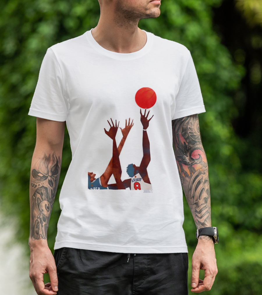 OG Anunoby Basketball Reaching Action Harper White T-Shirt
