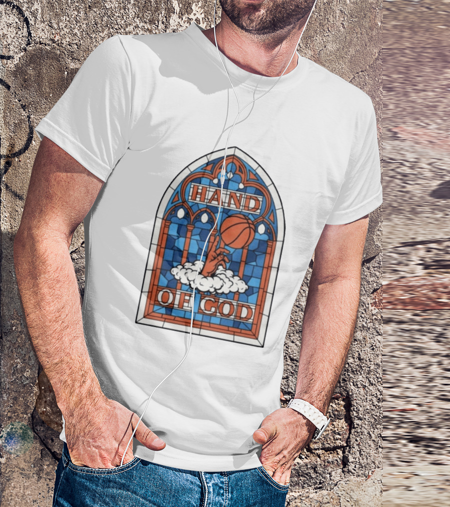 OG Anunoby Knicks Hand Of God Basketball Stained Glass Hero T-Shirt