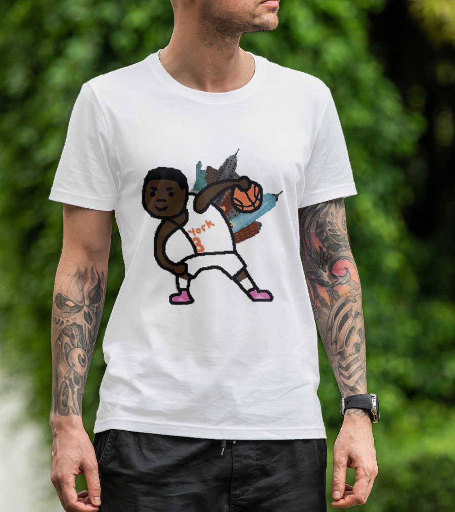 OG Anunoby New York Knicks Basketball Player Skyline T-Shirt