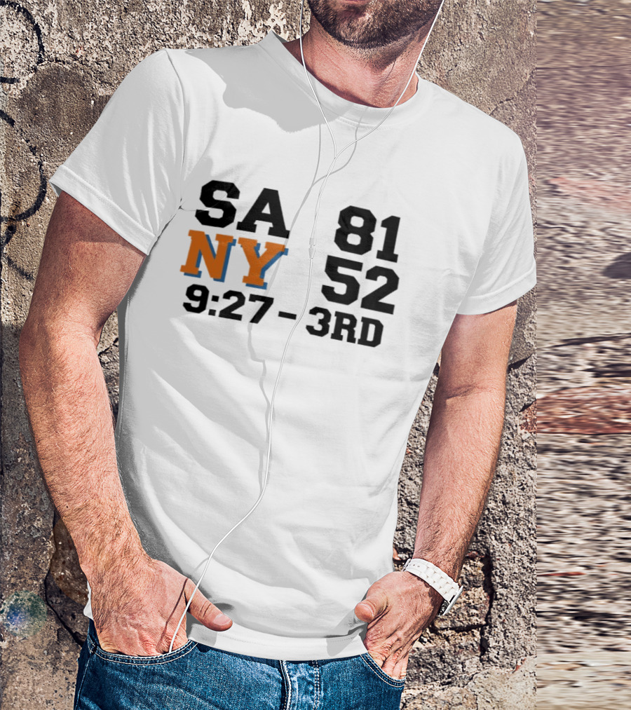 SA 81 NY 52 9:27 3rd Quarter Scoreboard T-Shirt