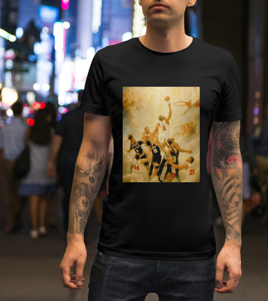 OG Anunoby Dunking New York Knicks Vs San Antonio Spurs High Renaissance Basketball Duel T-Shirt