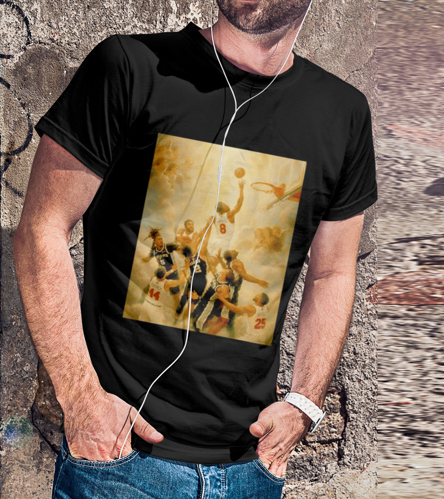 OG Anunoby Dunking New York Knicks Vs San Antonio Spurs High Renaissance Basketball Duel T-Shirt