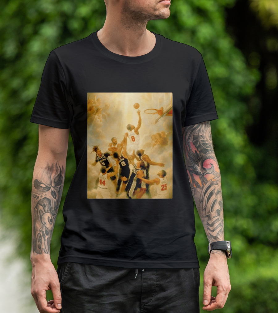 OG Anunoby Dunking New York Knicks Vs San Antonio Spurs High Renaissance Basketball Duel T-Shirt