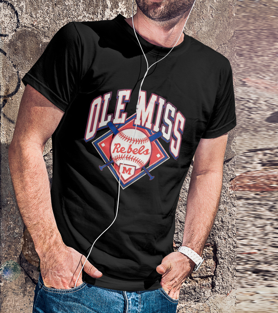 Ole Miss Rebels Baseball 2026 Team Merchandise Featuring Classic Logo And Red Baseball T-Shirt