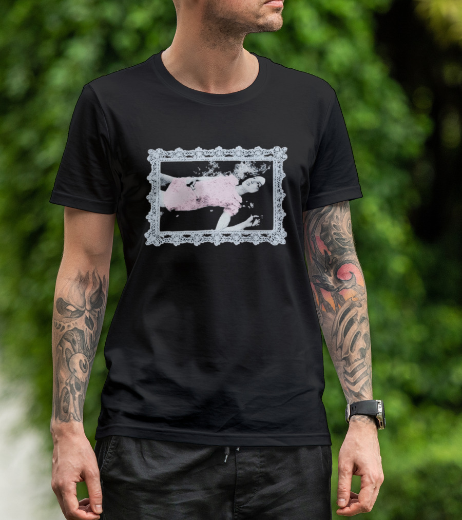Olivia Rodrigo Lace Frame Distressed Pink Butterfly Aesthetic T-Shirt