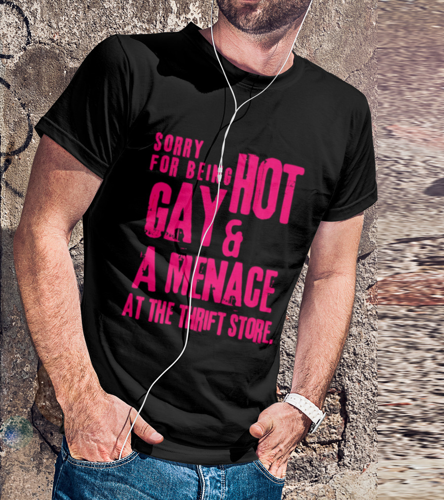 Sorry For Being Hot Gay And A Menace At The Thrift Store T-Shirt