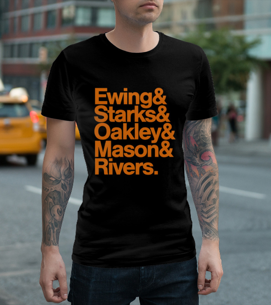 Ewing Starks Oakley Mason Rivers New York Knicks 1993 T-Shirt