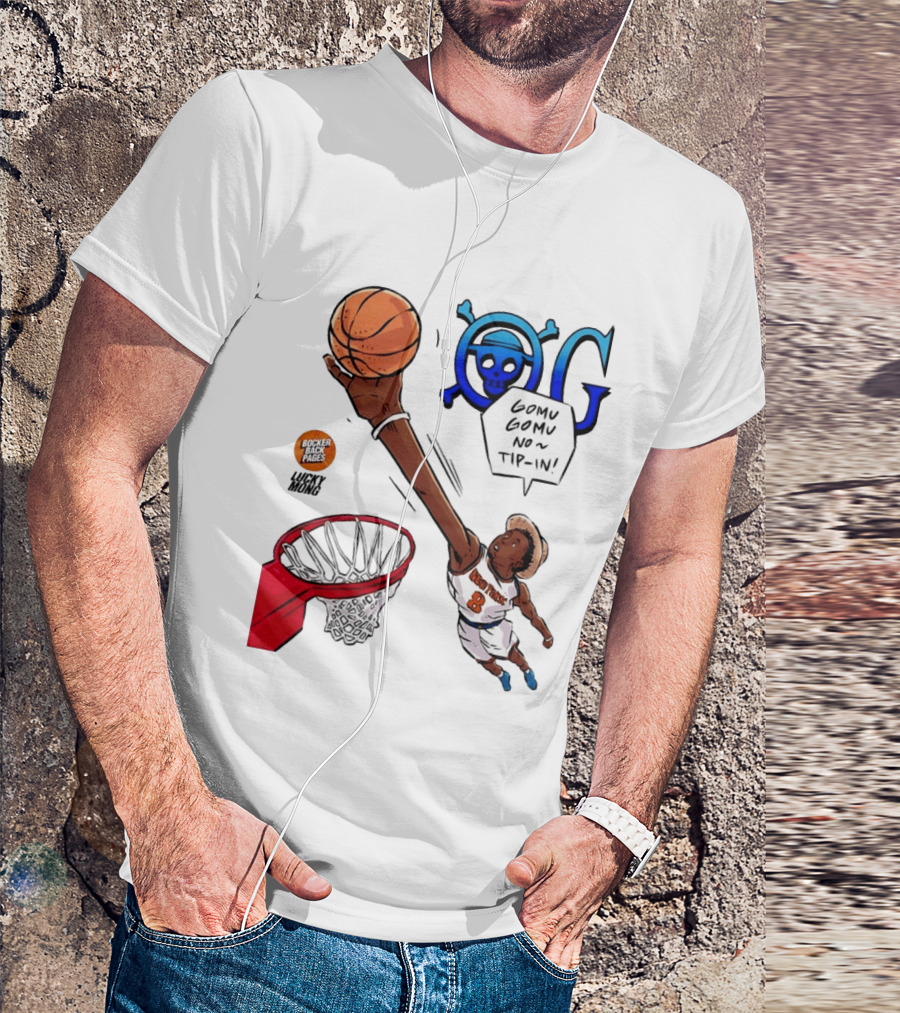 OG Anunoby X One Piece Luffy New York Knicks 2026 Gomu Gomu No Tip In Comic T-Shirt