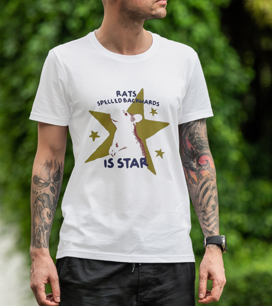 Rats Spelled Backwards Is Star Rodent Star Wordplay Pun Nature T-Shirt