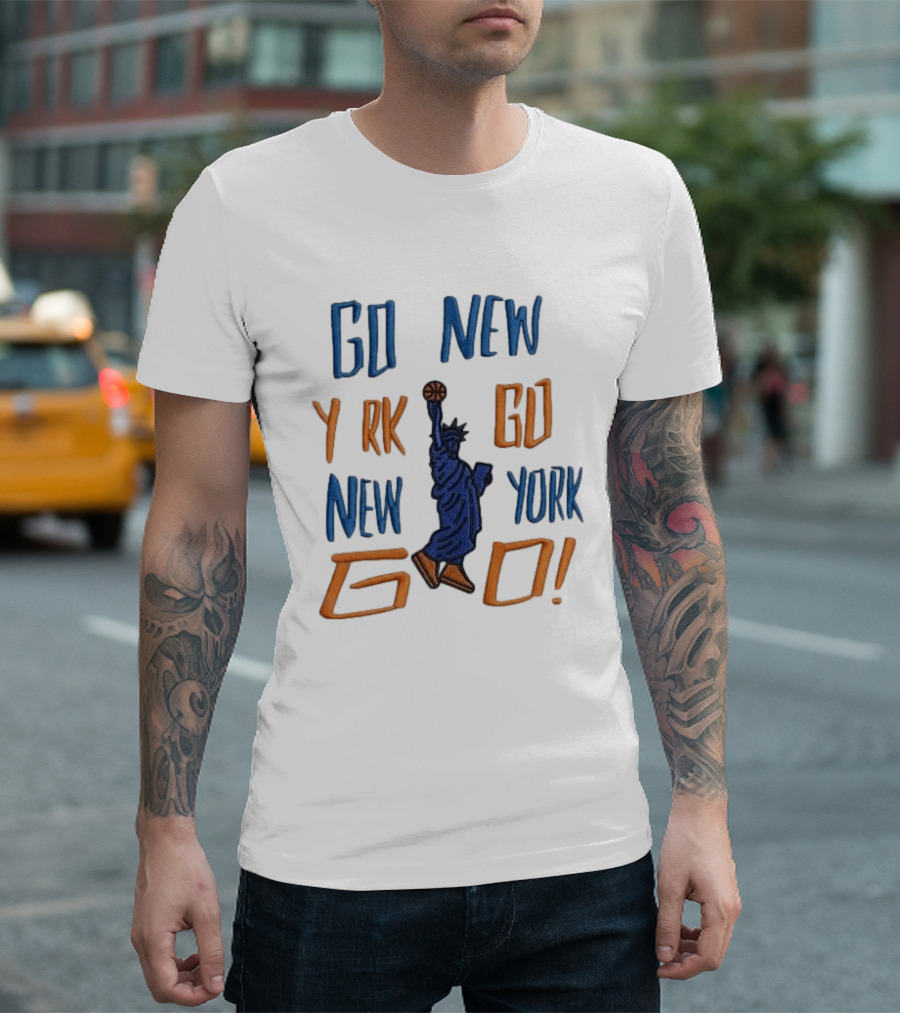Go New York Go Statue Liberty Basketball T-Shirt