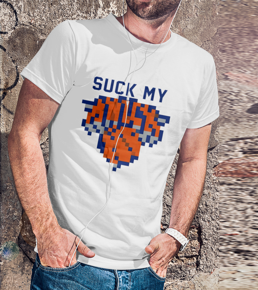 Suck My Knick Pixel Knicks Basketball T-Shirt