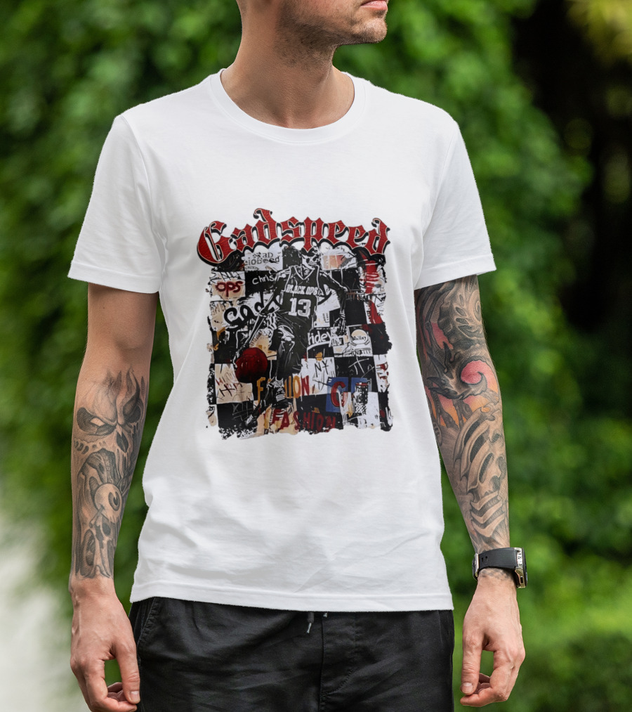 Godspeed Black Ops 13 Basketball Collage Style Urban Fashion T-Shirt