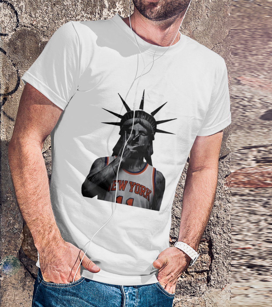 New York Knicks Jalen Brunson Statue Of Liberty Basketball Legend The Wait Is Over T-Shirt